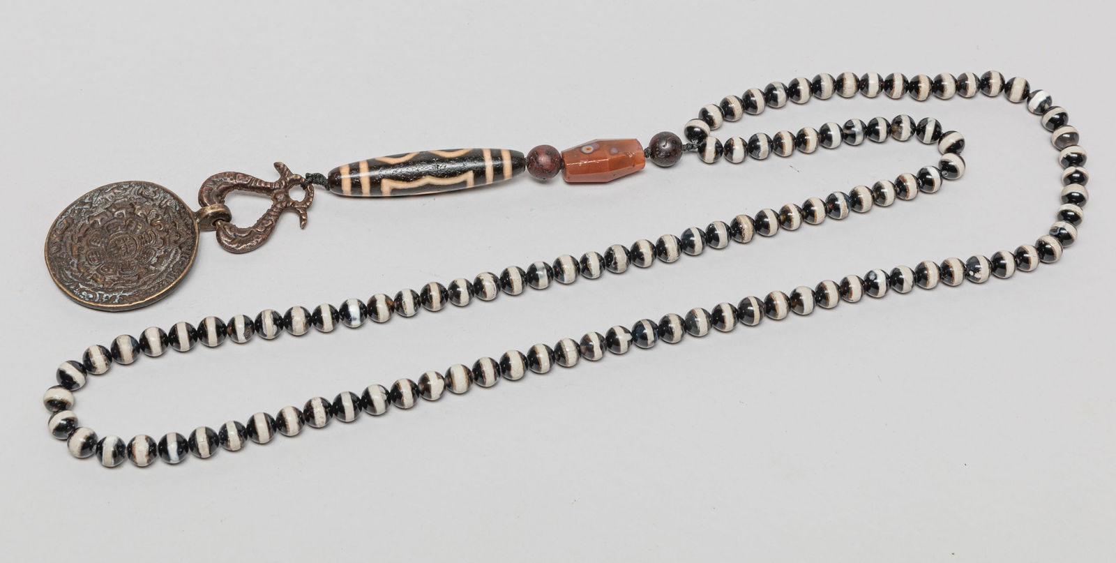 Chinese Agate & Dzi Bead Necklace (1 of 9)