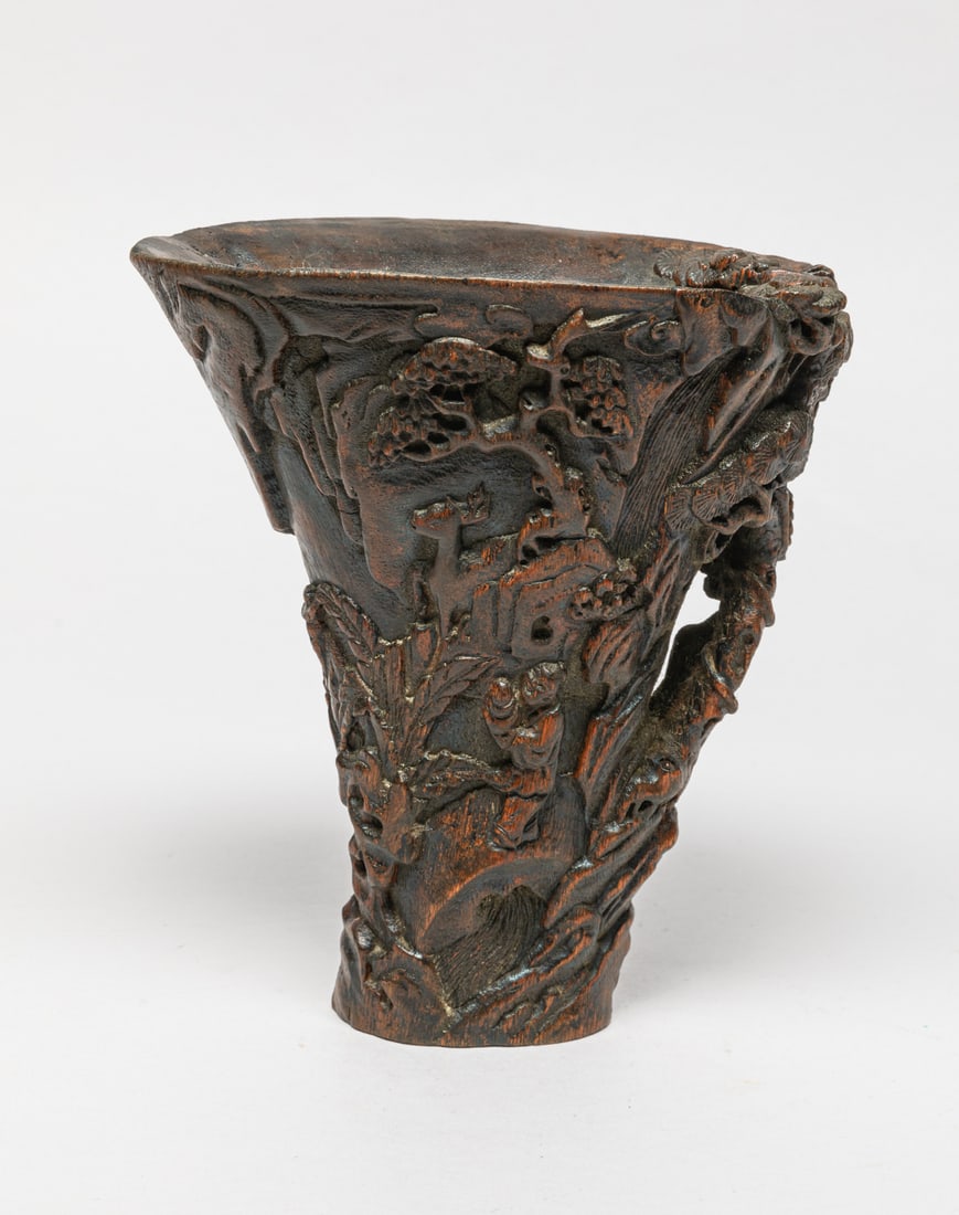 Chinese Carved Bark Agarwood Cup (1 of 15)