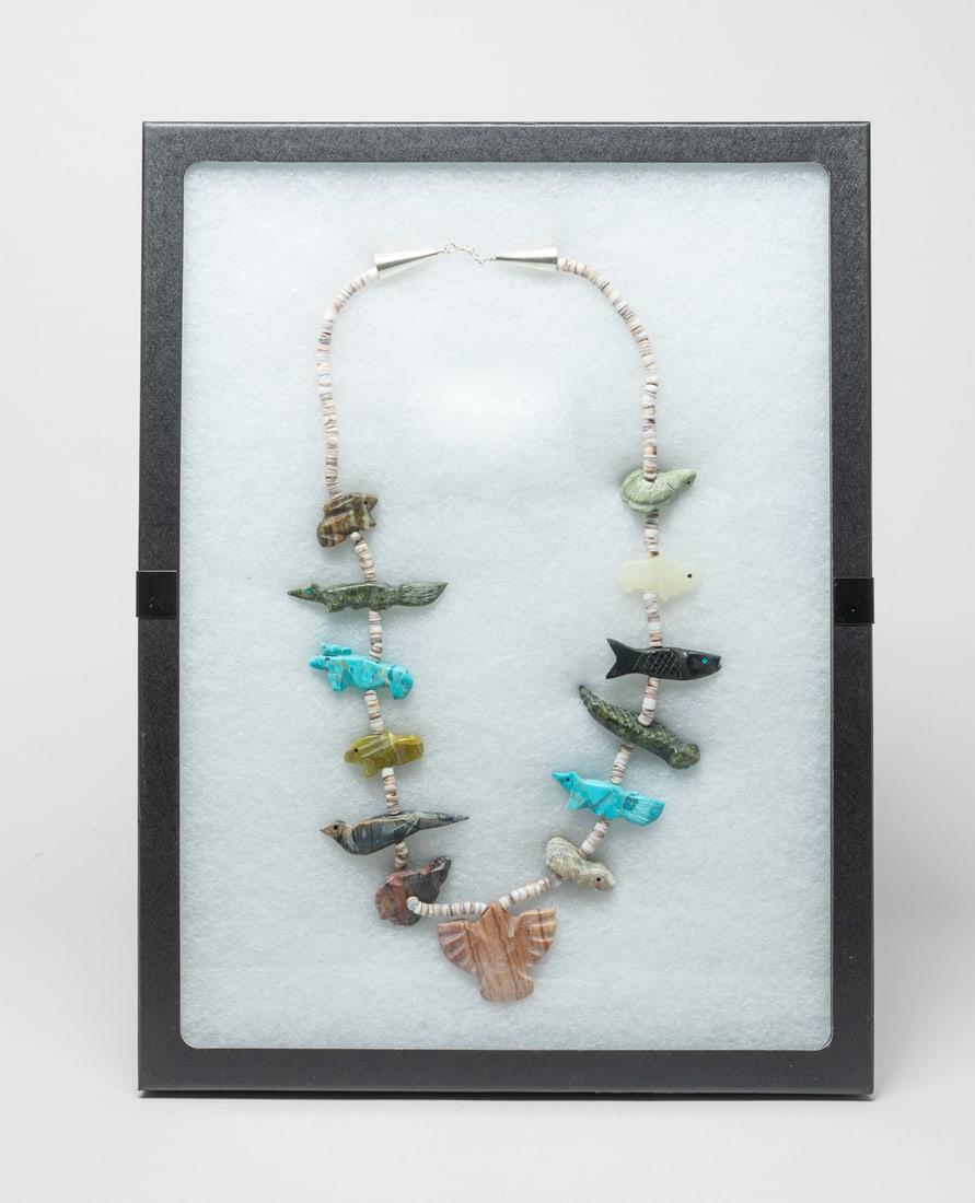 Old Large Zuni Multi Stone Necklace (1 of 10)