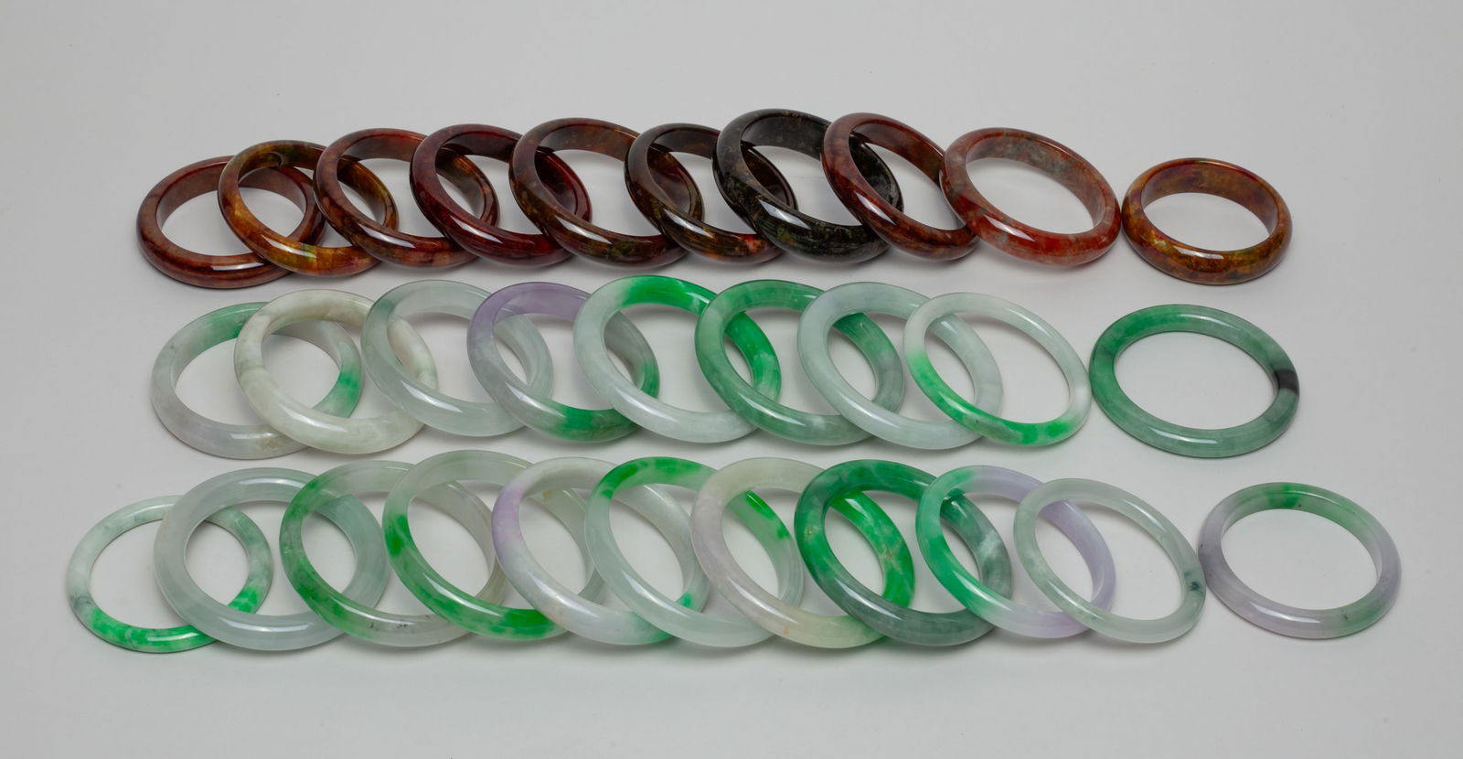 Estate Chinese Jade/ Color Stone Bangles (1 of 9)