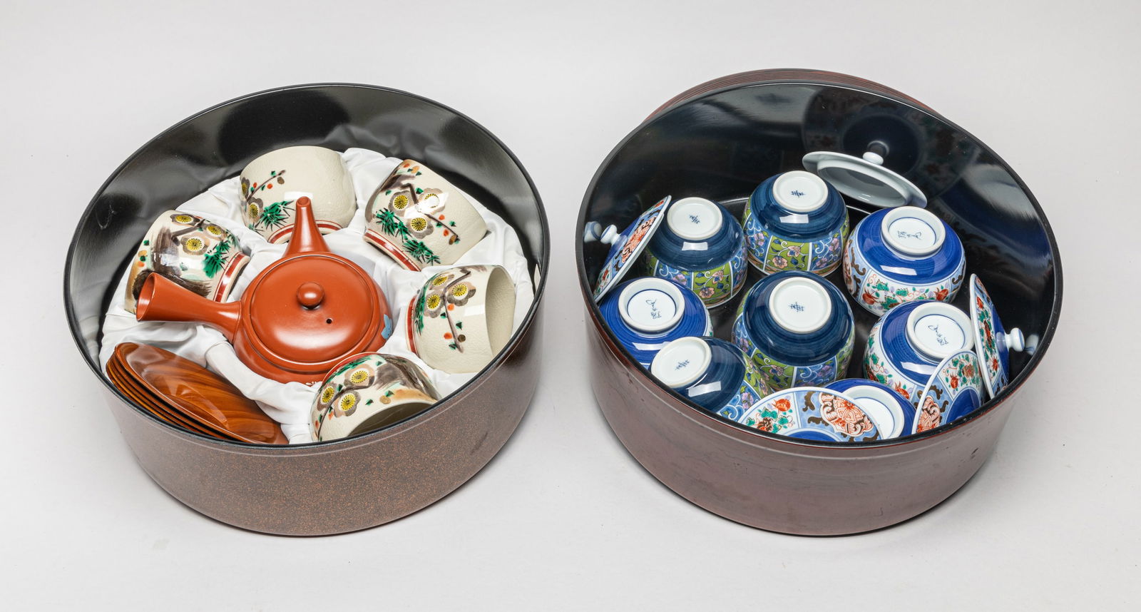 Japanese Porcelain Tea Sets: Vintage Japanese porcelain tea sets. Size varies.