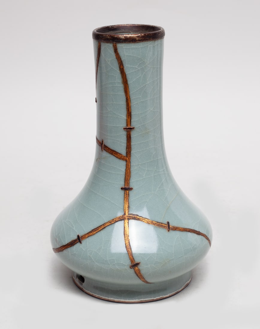 Repaired Chinese Ru Type Porcelain Vase (1 of 6)