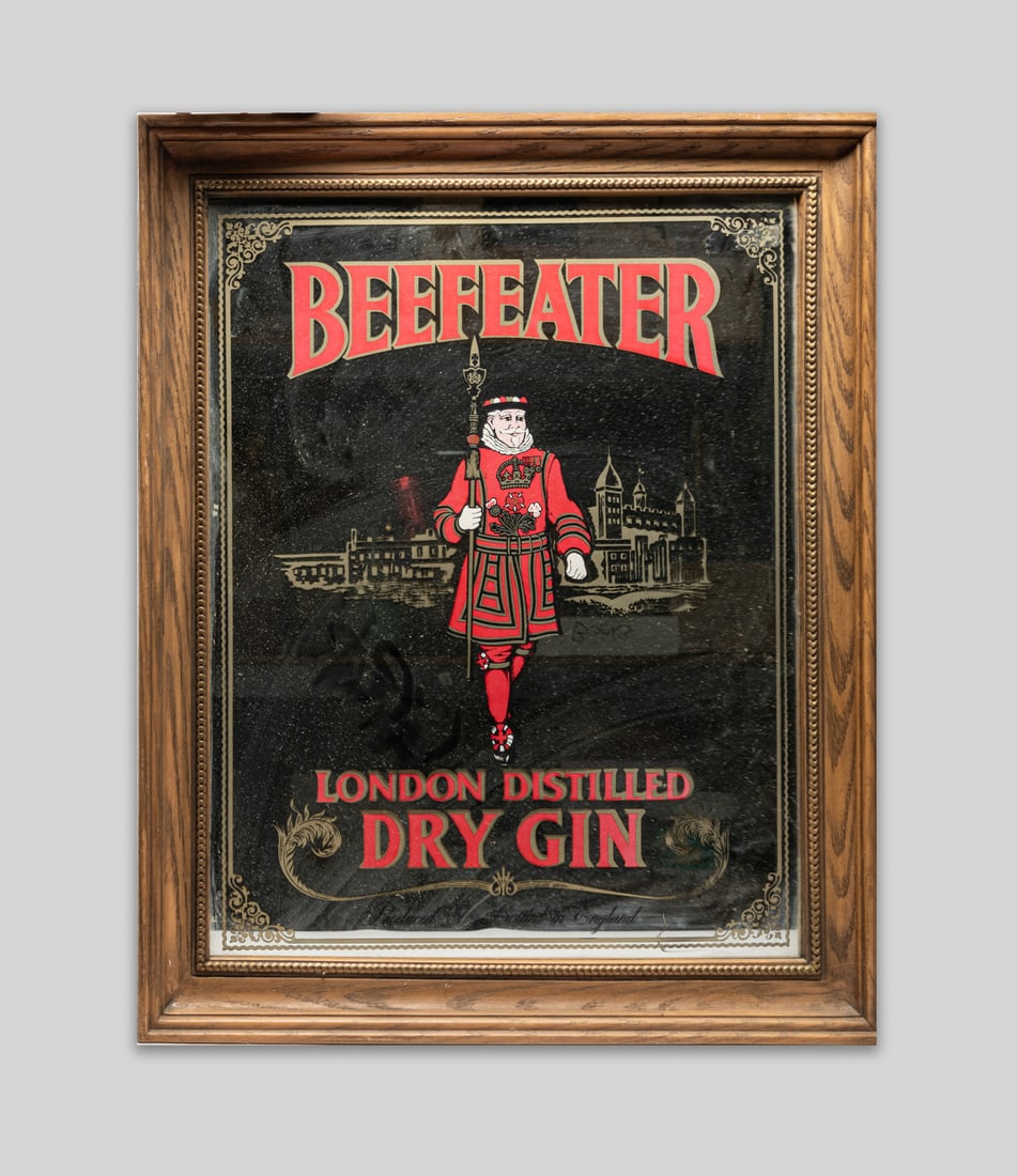 Beef Eater Dry Gin Glass Sign (1 of 5)