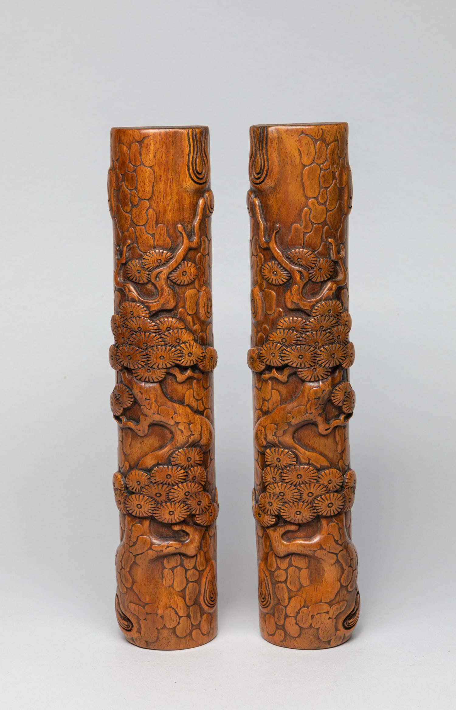Pair Chinese Wood Paper Weights (1 of 9)