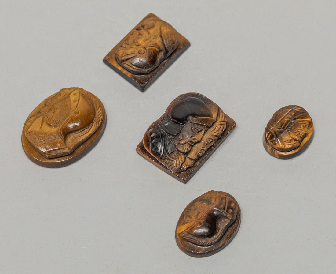Tiger Eye Stone Carved Roman Figures (1 of 12)