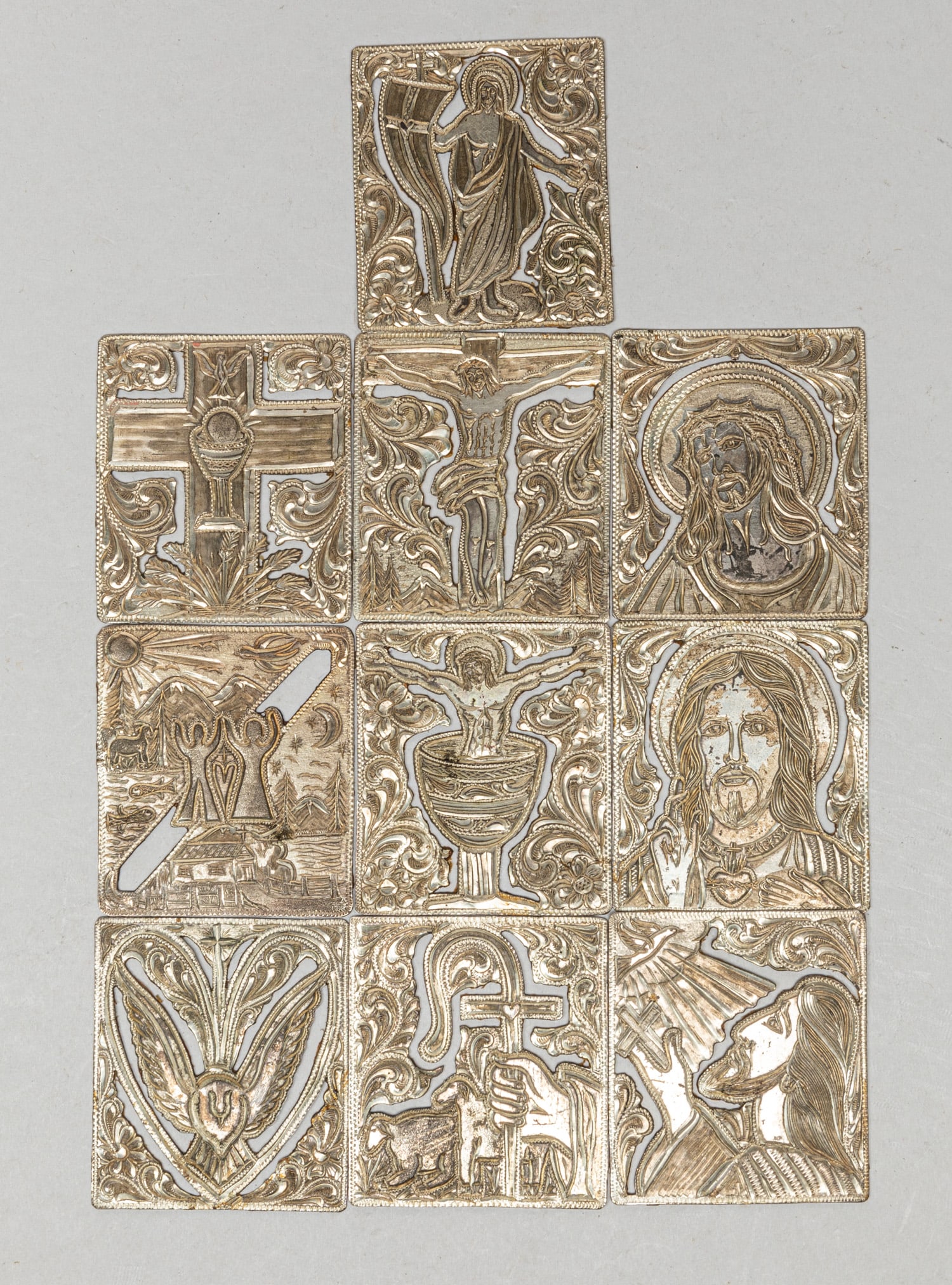 Antique Russian Carved Silver Plaques (1 of 9)