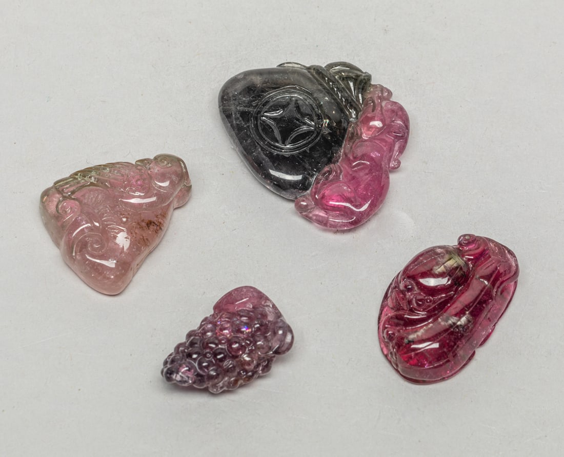 Chinese Carved Tourmaline Toggles (1 of 9)