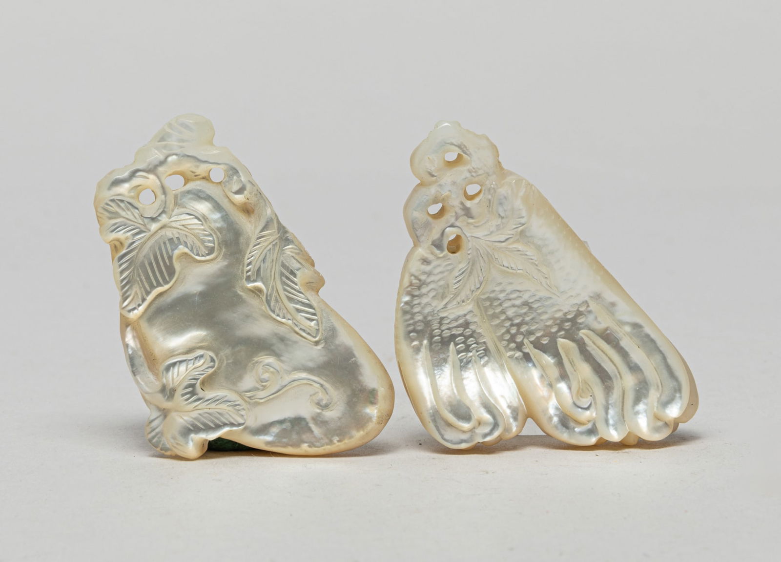 Two Large Chinese MOP Carved Pendants (1 of 8)