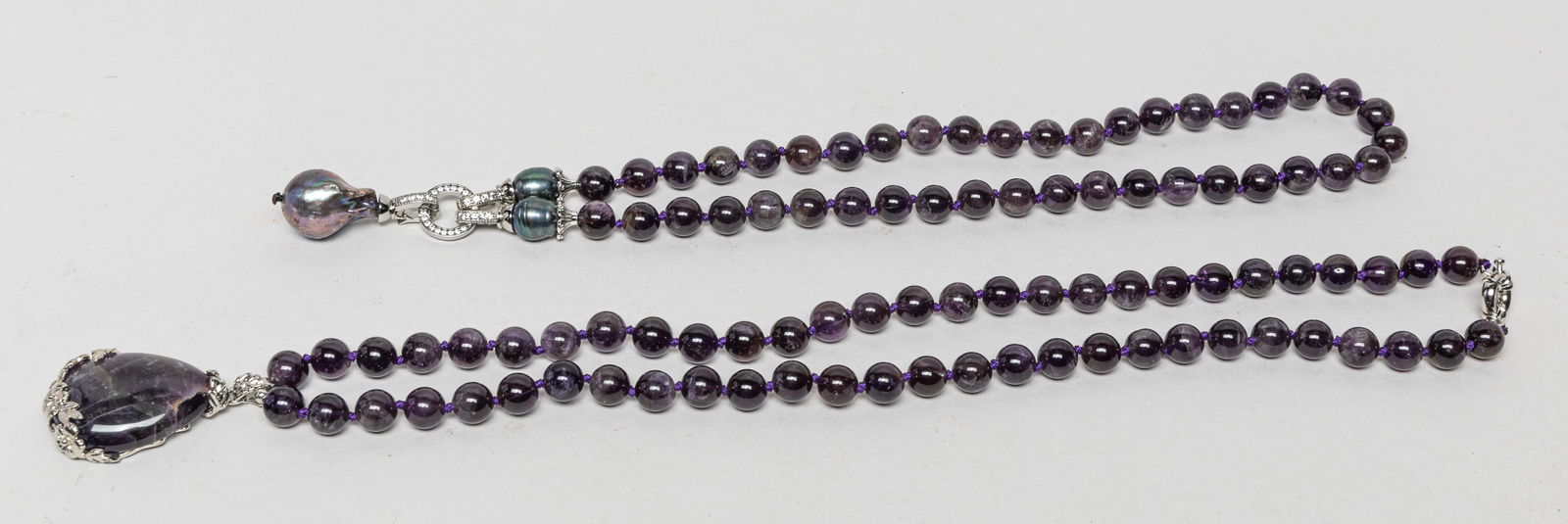 Designed Amethyst & Sea Pearl Necklaces (1 of 10)