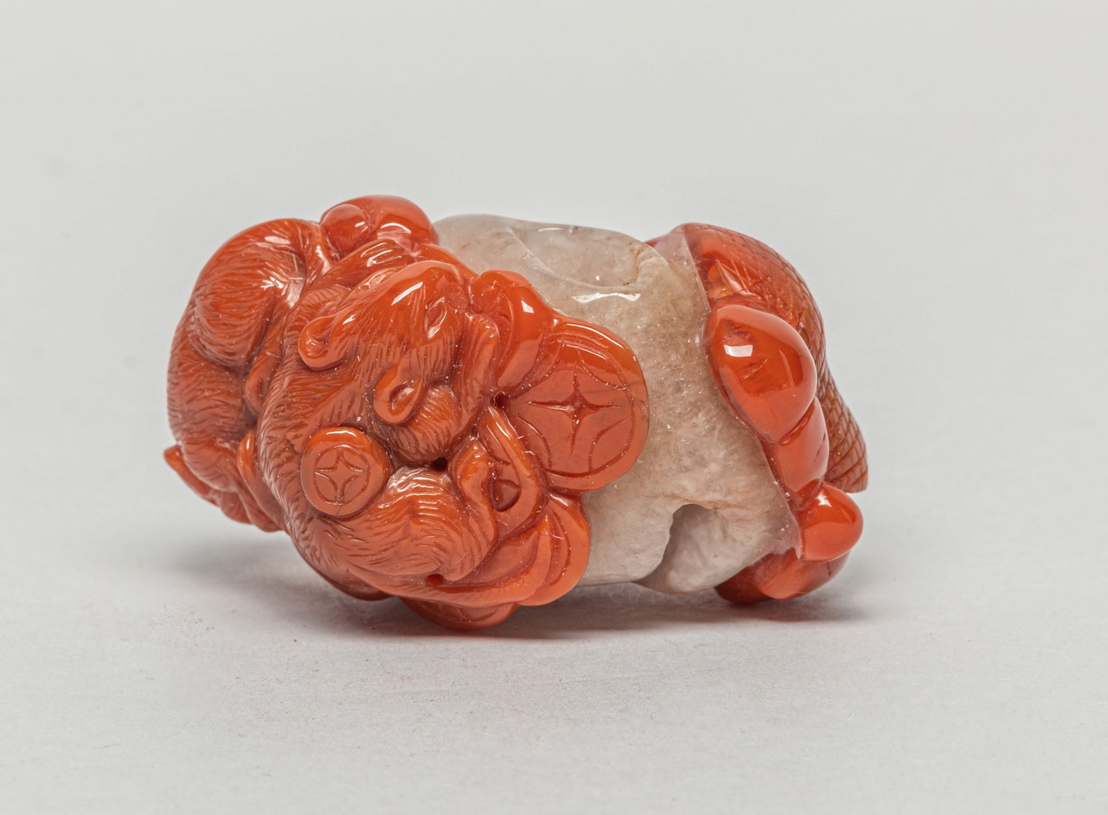 Large Chinese Agate Carved Toggle (1 of 9)