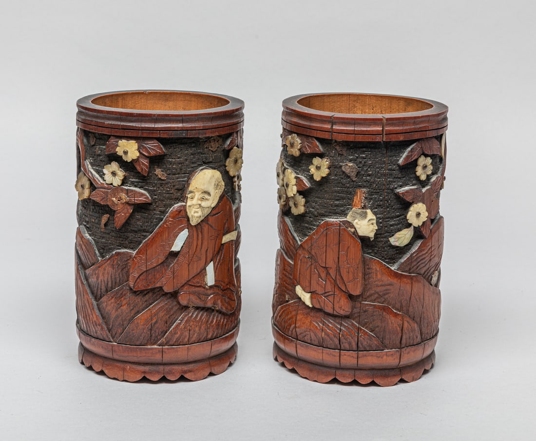 Two Chinese Bamboo Brush Pots (1 of 13)