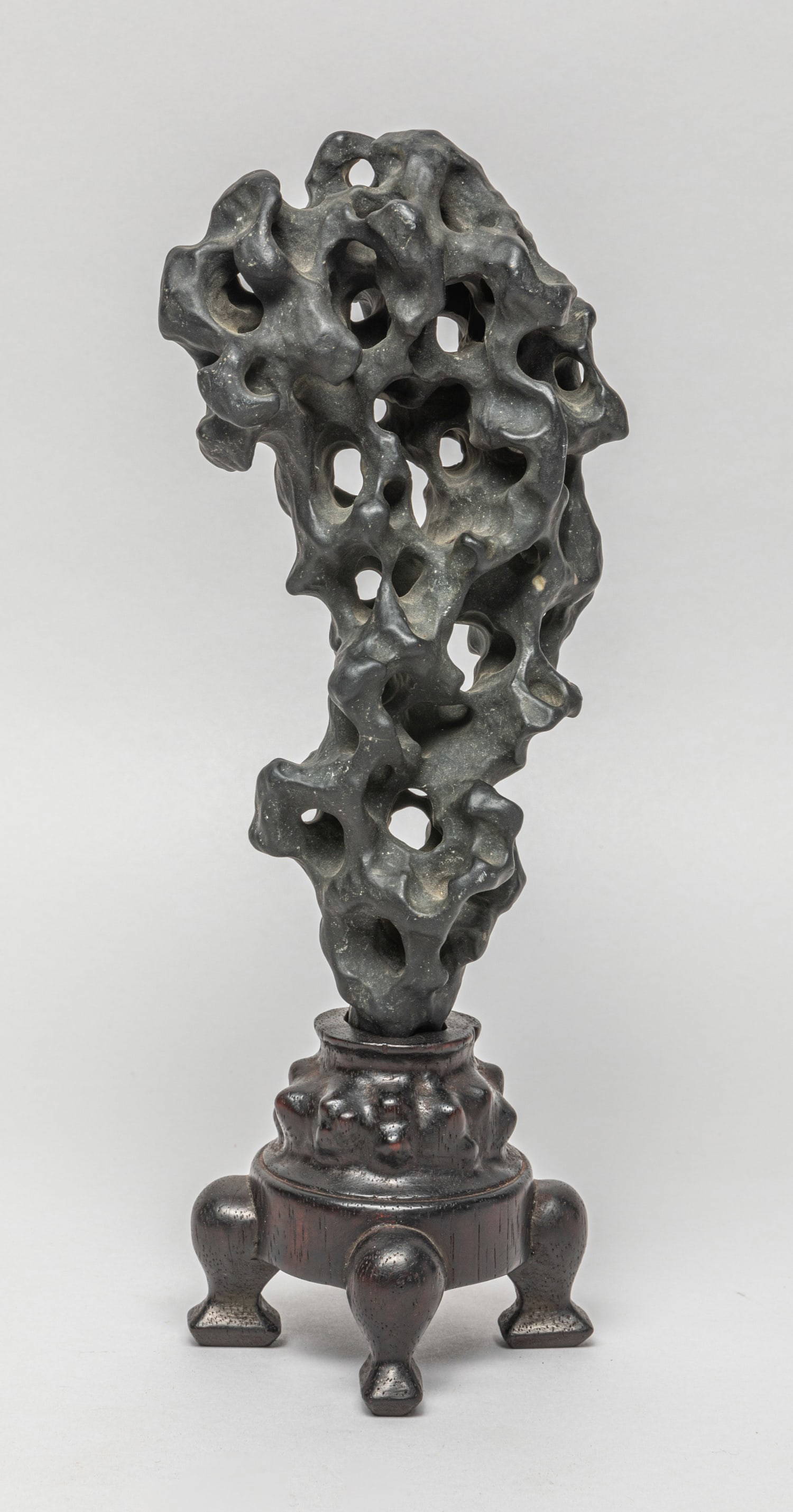 Chinese Stone Sculpture W/ Wood Stand Auction