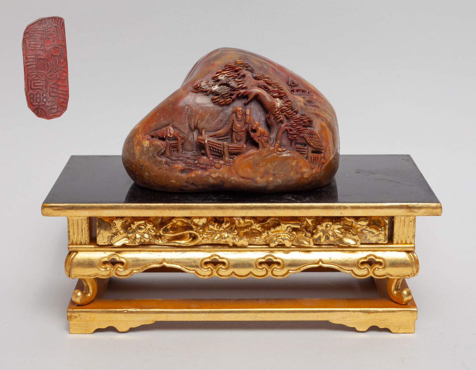 Large Chinese Shoushan Stone w/ Stand (1 of 11)