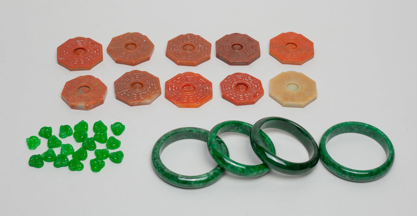 Estate Chinese Color Stone Jewelry Sets (1 of 10)