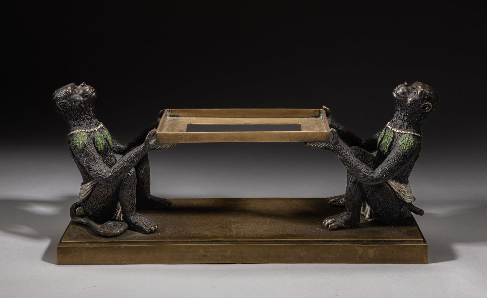 Collectible Continental Bronze Monkey Tray (1 of 8)