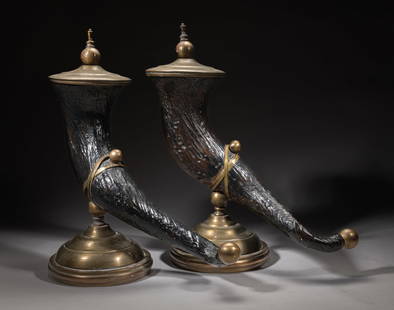 Pair Large Continental Sculptures: A pair of vintage large metal and wood decor sculptures. Approx. 18.3-16-7.7 inch (each).