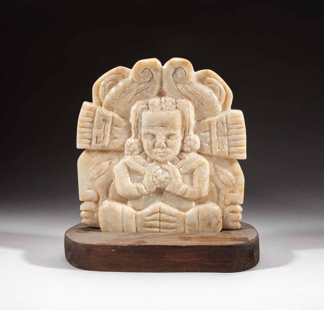 Large Gemstone Carved Aztec Sculpture (1 of 9)