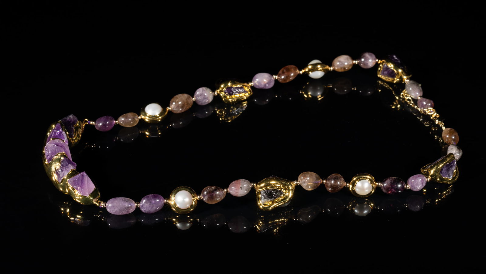 Amethyst & Sea Pearl Necklace (1 of 7)