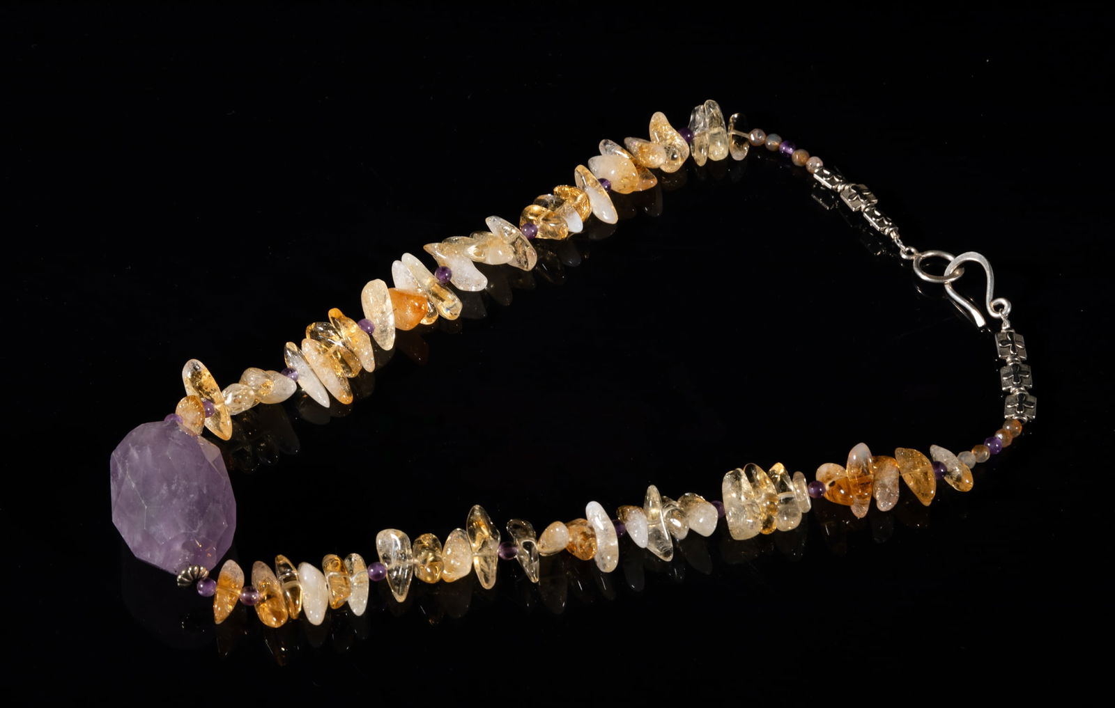 Az SunStone Diamond & Amethyst Necklace (1 of 9)