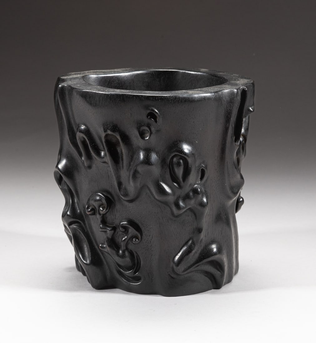 Chinese Wood Carved Brush Pot (1 of 11)