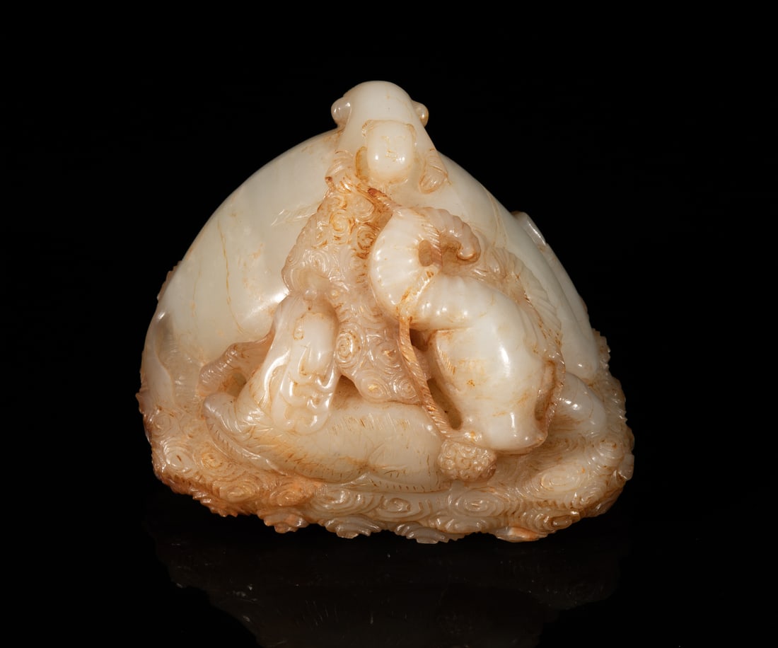 Large Chinese Russet White Jade Sculpture (1 of 13)