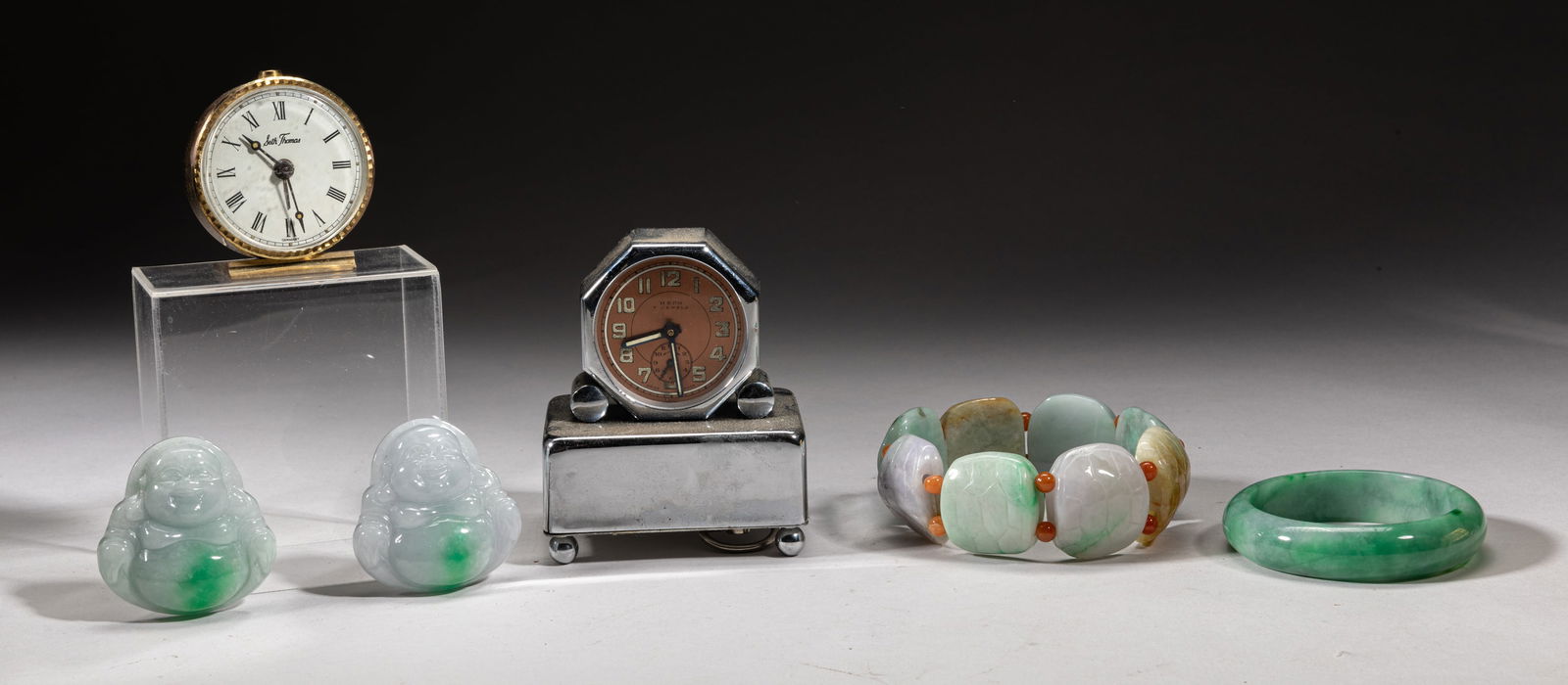 Table Clock & Chinese Jade Jewelry (1 of 14)