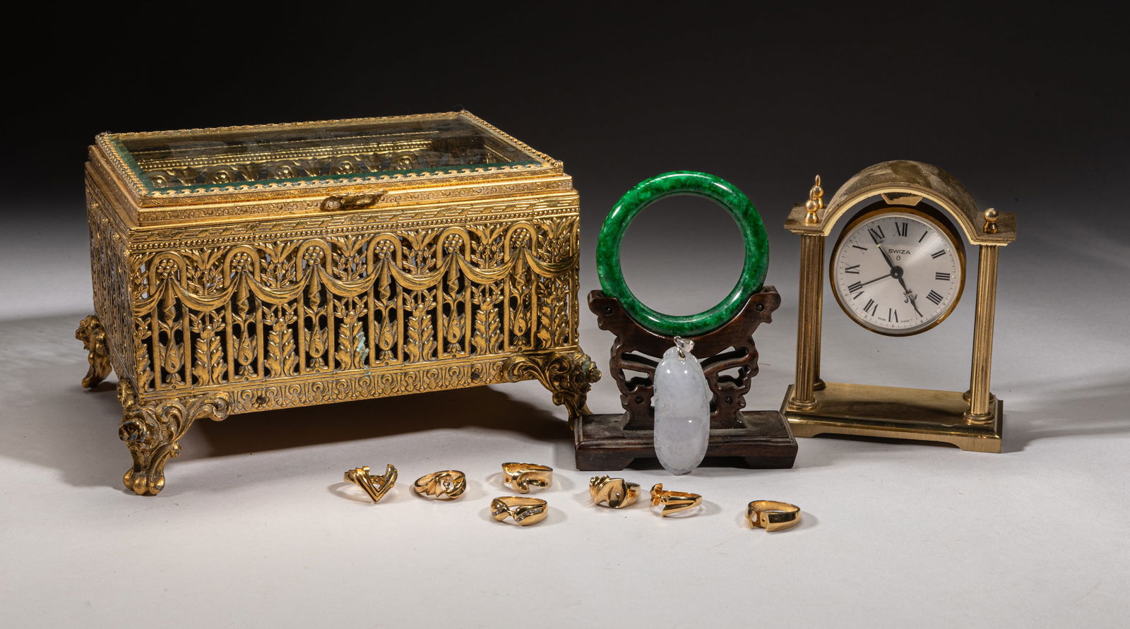 Vintage Clock & Chinese Jewelry Sets (1 of 13)