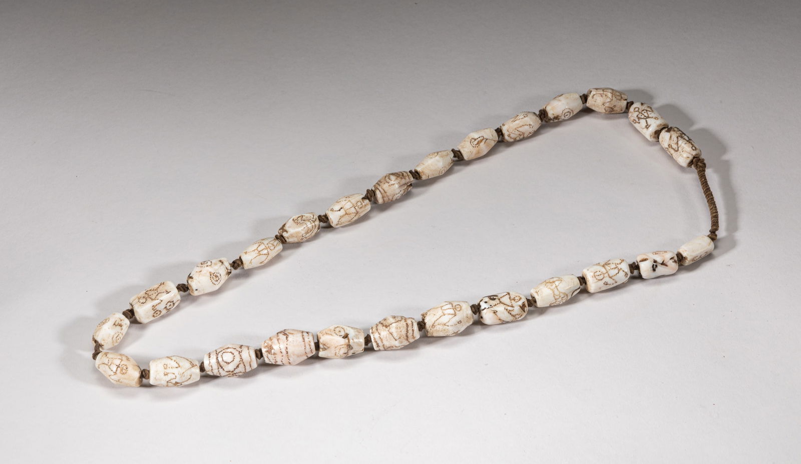 Tibetan Carved Shell Large Bead Necklace (1 of 8)