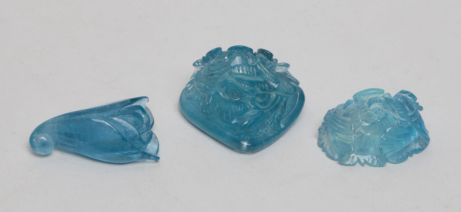 Set Aquamarine Carved Pendants (1 of 12)