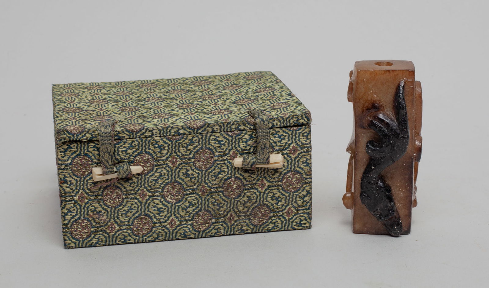 Large Chinese Burnt Jade Bead (1 of 10)