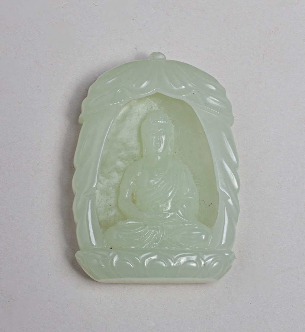 Chinese White Jade Carving of Buddha (1 of 11)
