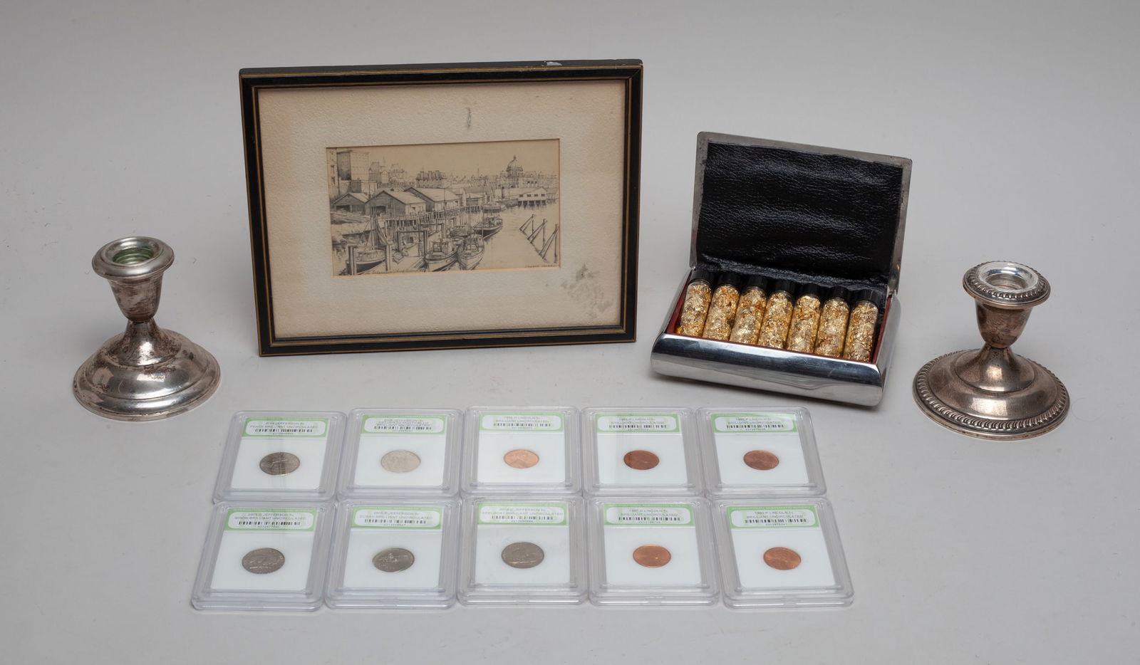 Silver, Coins & Gold Leaf Bottles (1 of 13)