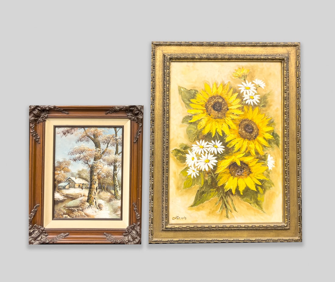Two Vintage Living Room Oil Paintings (1 of 9)