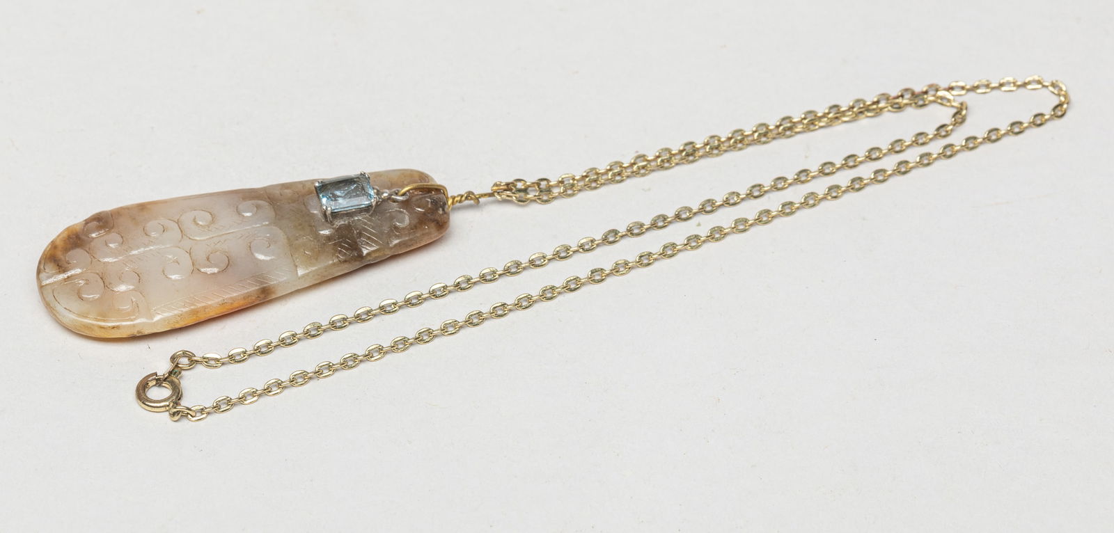 Chinese Jade Inlaid Topaz Stone (1 of 10)