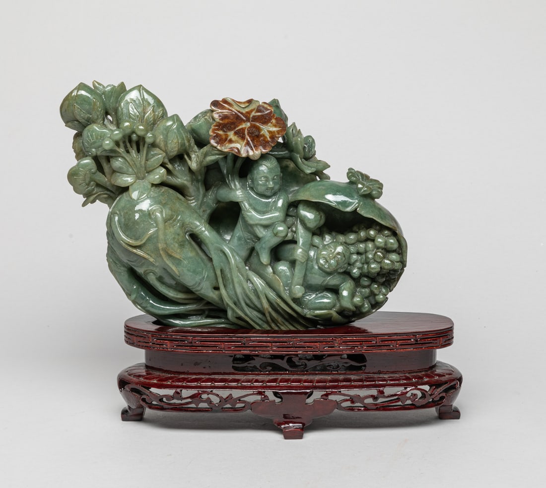 Large Chinese Jade Jadeite Sculpture (1 of 10)