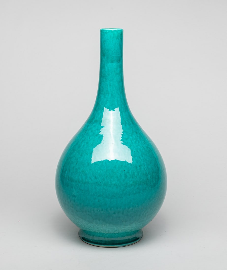 Large Chinese Turquoise Glazed Porcelain Vase (1 of 9)