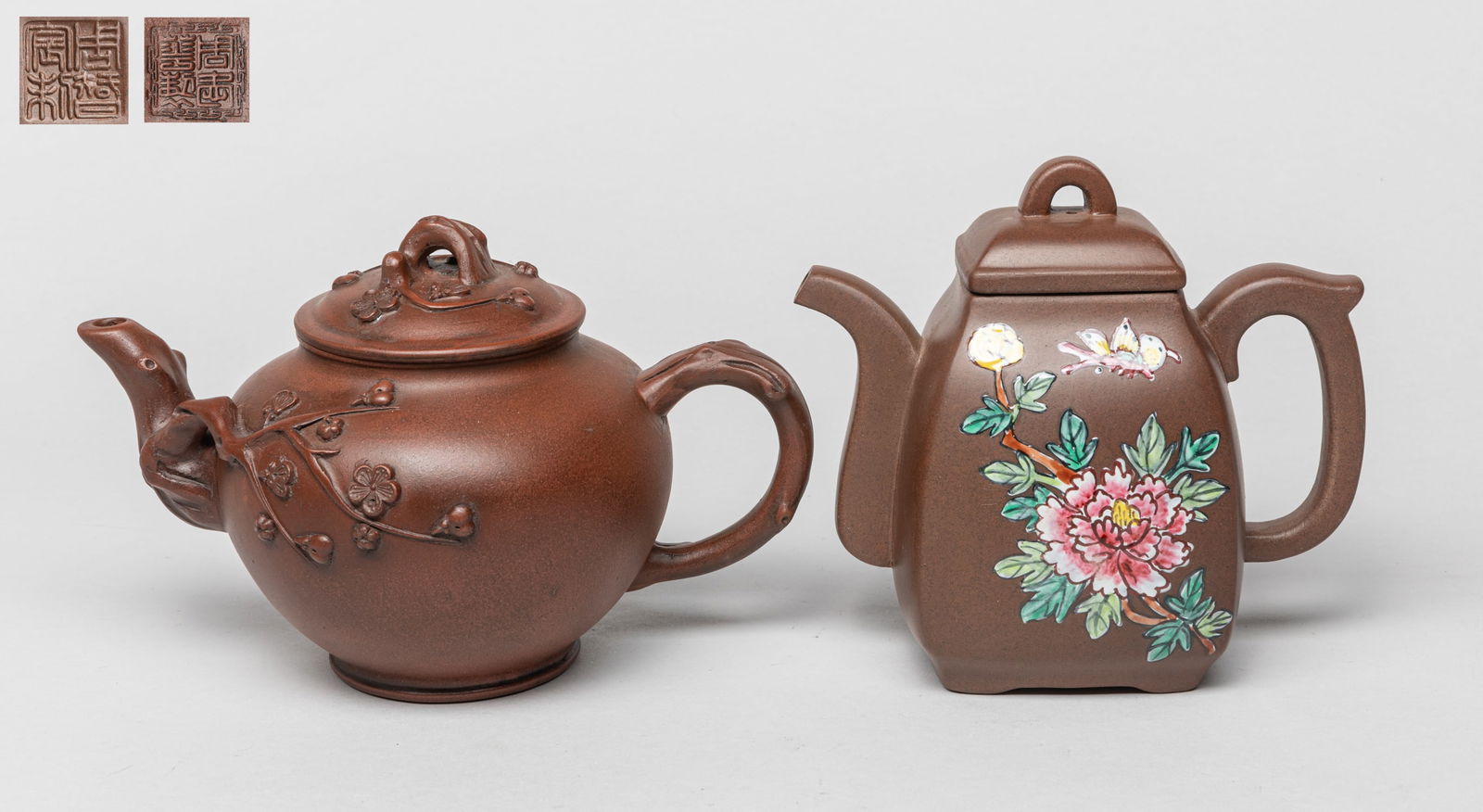 Two Chinese Export Yixing Zisha Tea Pots (1 of 13)