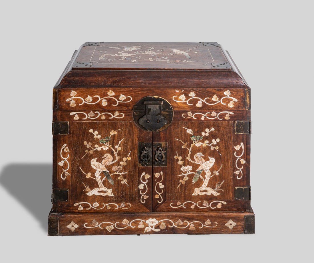 Chinese Wood Chest Inlaid MOP (1 of 15)