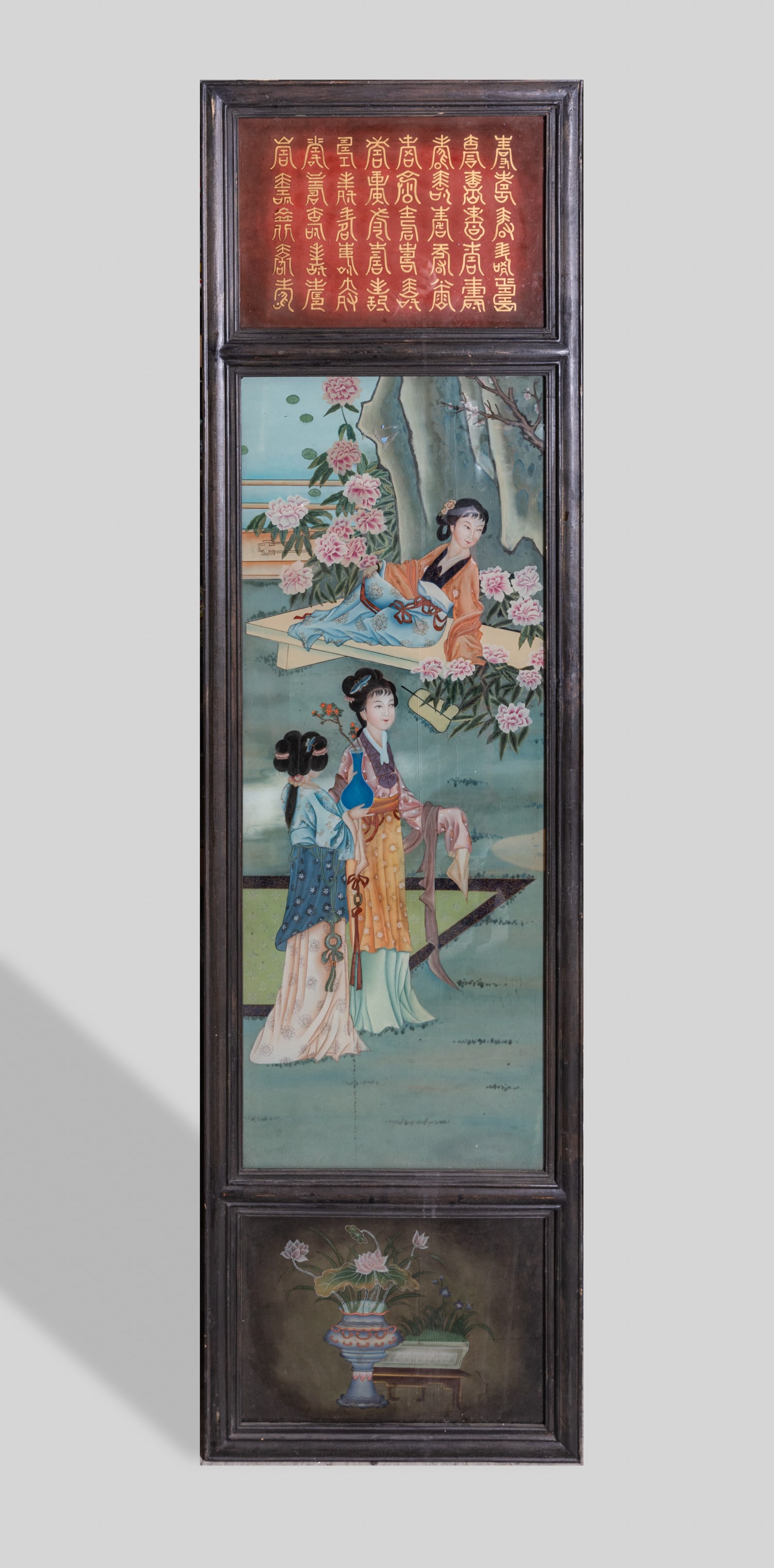Large Chinese Reverse Painting of Ladies (1 of 8)