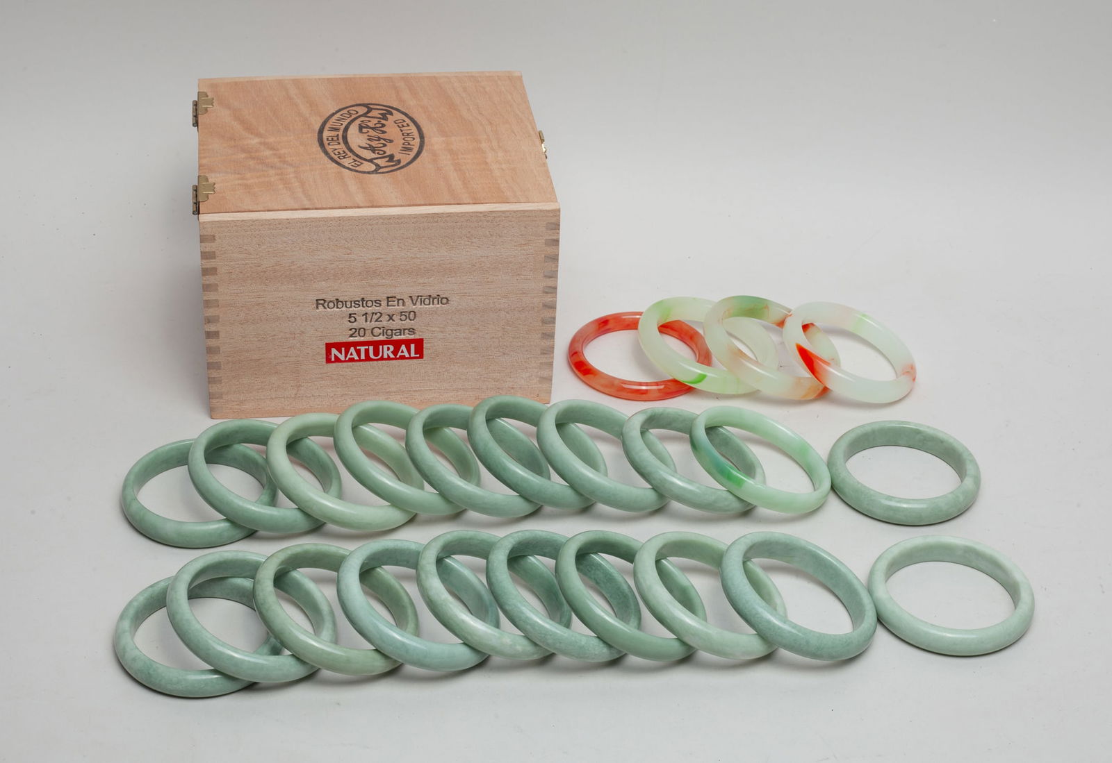 Chinese Peiking Glass & Jade Bangles (1 of 10)
