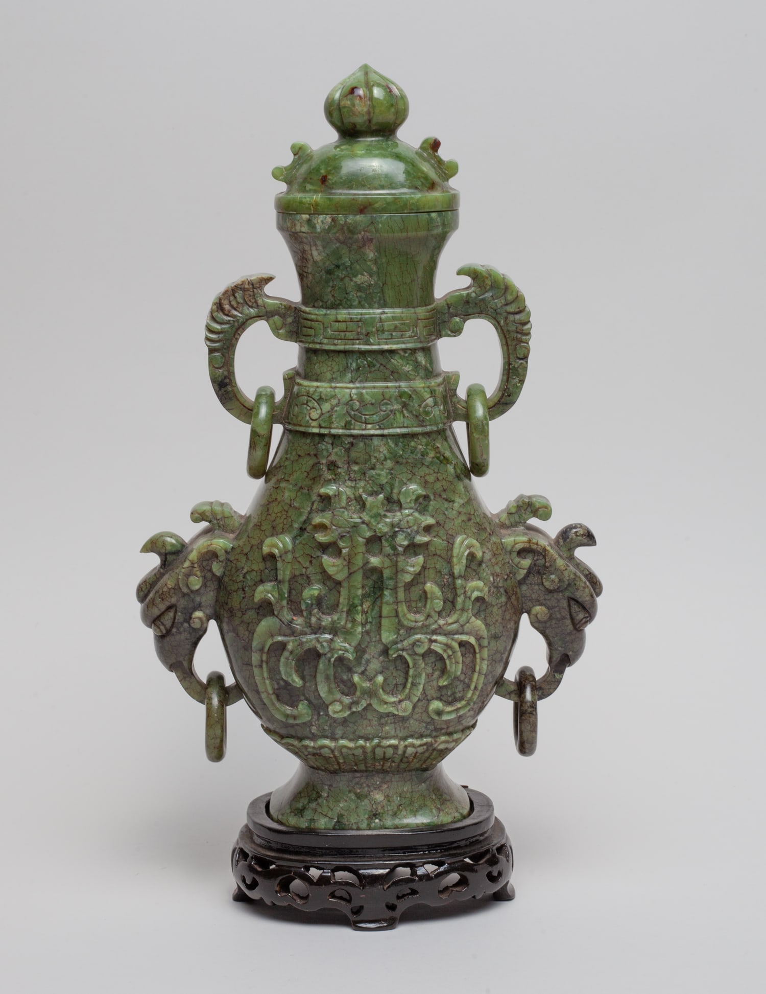 Tall Chinese Jade Carved Vase (1 of 13)