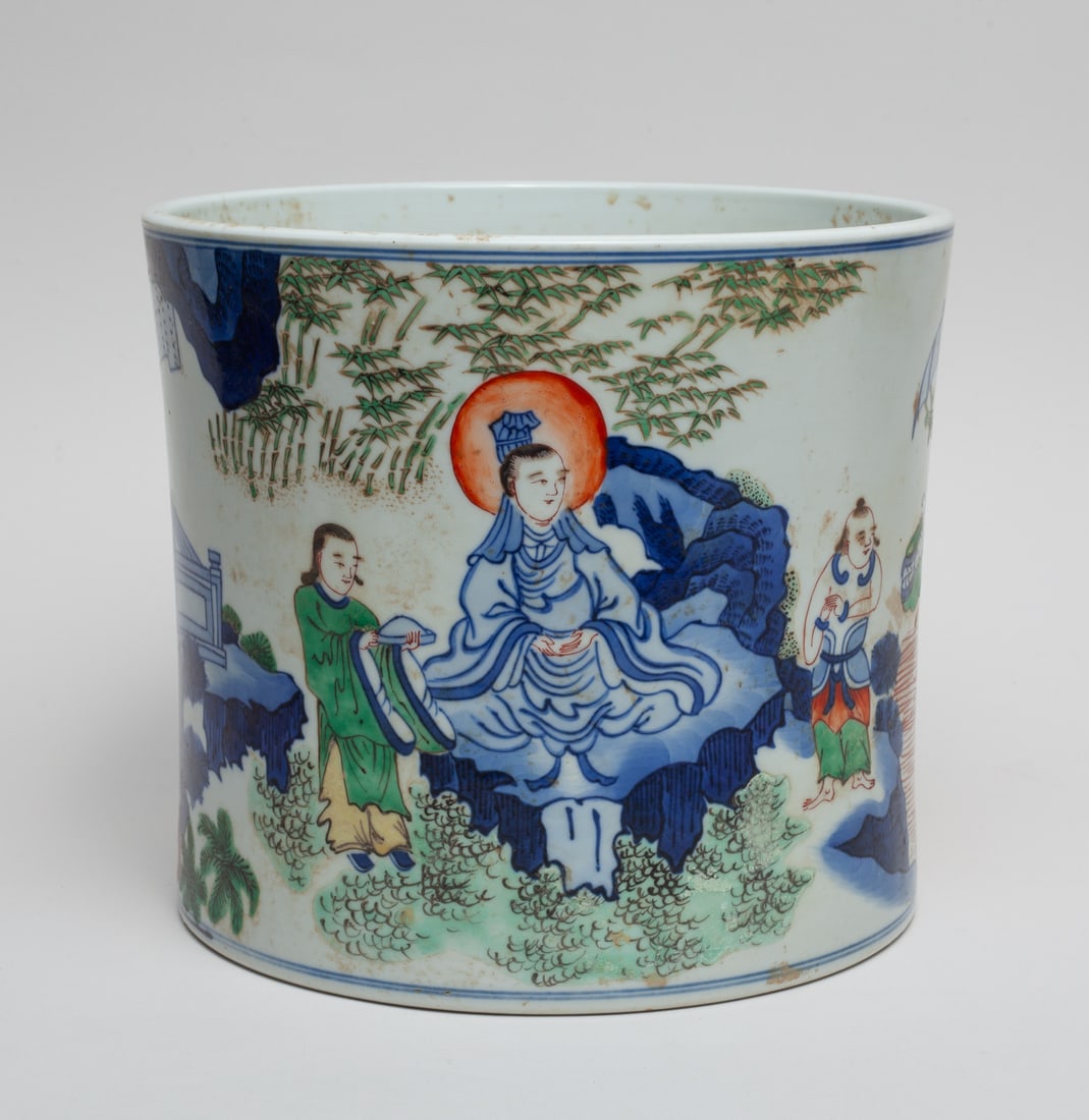 Large Chinese Porcelain Brush Pot (1 of 12)