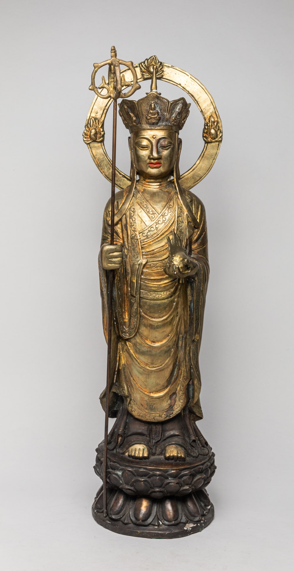 Tall Chinese Bronze/ Metal Buddha (1 of 14)