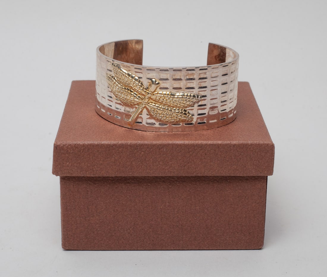 Sterling Silver Dragonfly Cuff Bangle (1 of 9)