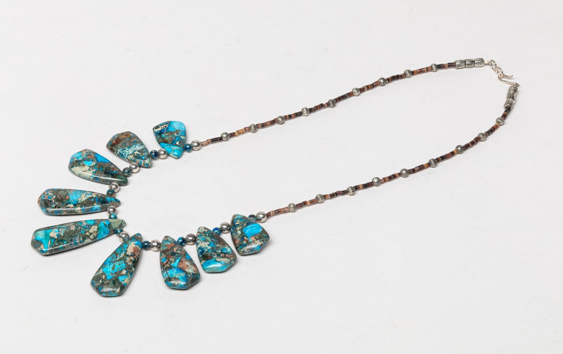 American Indian Heated Turquoise Necklace (1 of 7)
