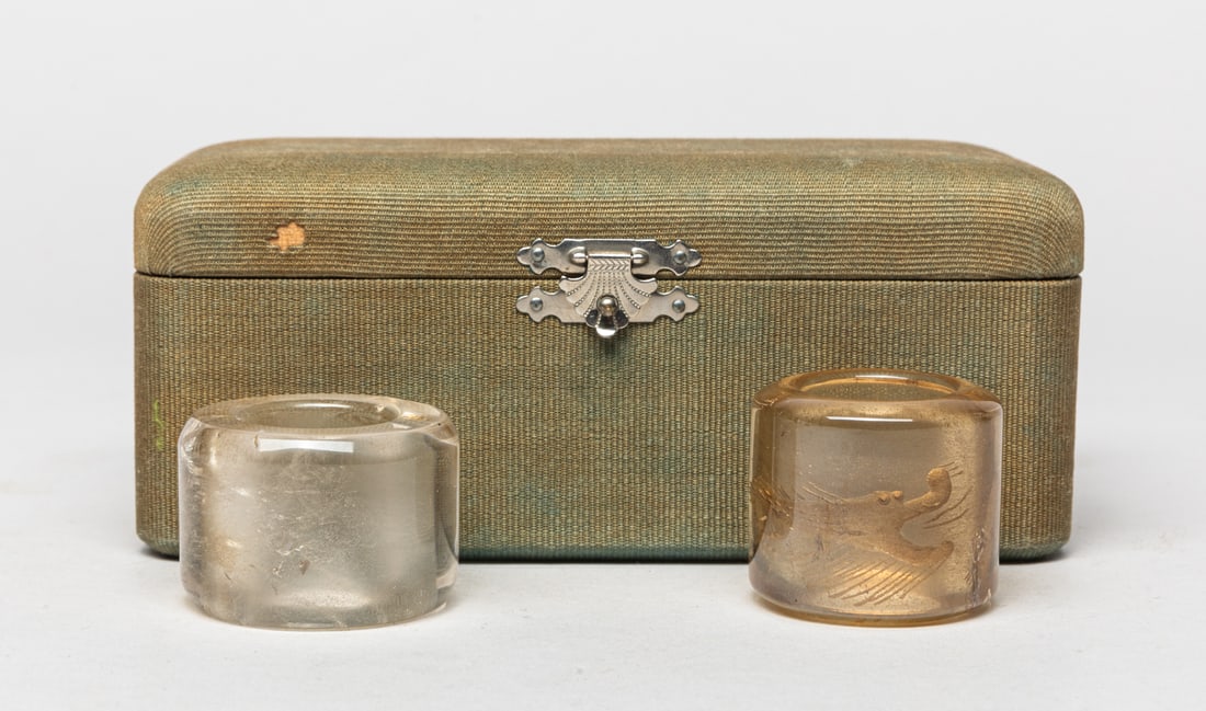 Two Chinese Rock Crystal Thumb Rings (1 of 13)