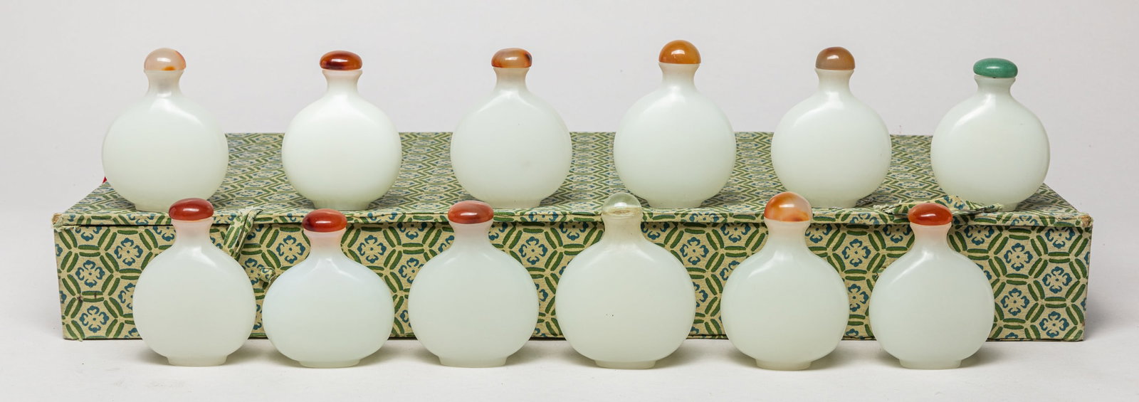 Estate Chinese White Jade Like Snuff Bottles (1 of 9)