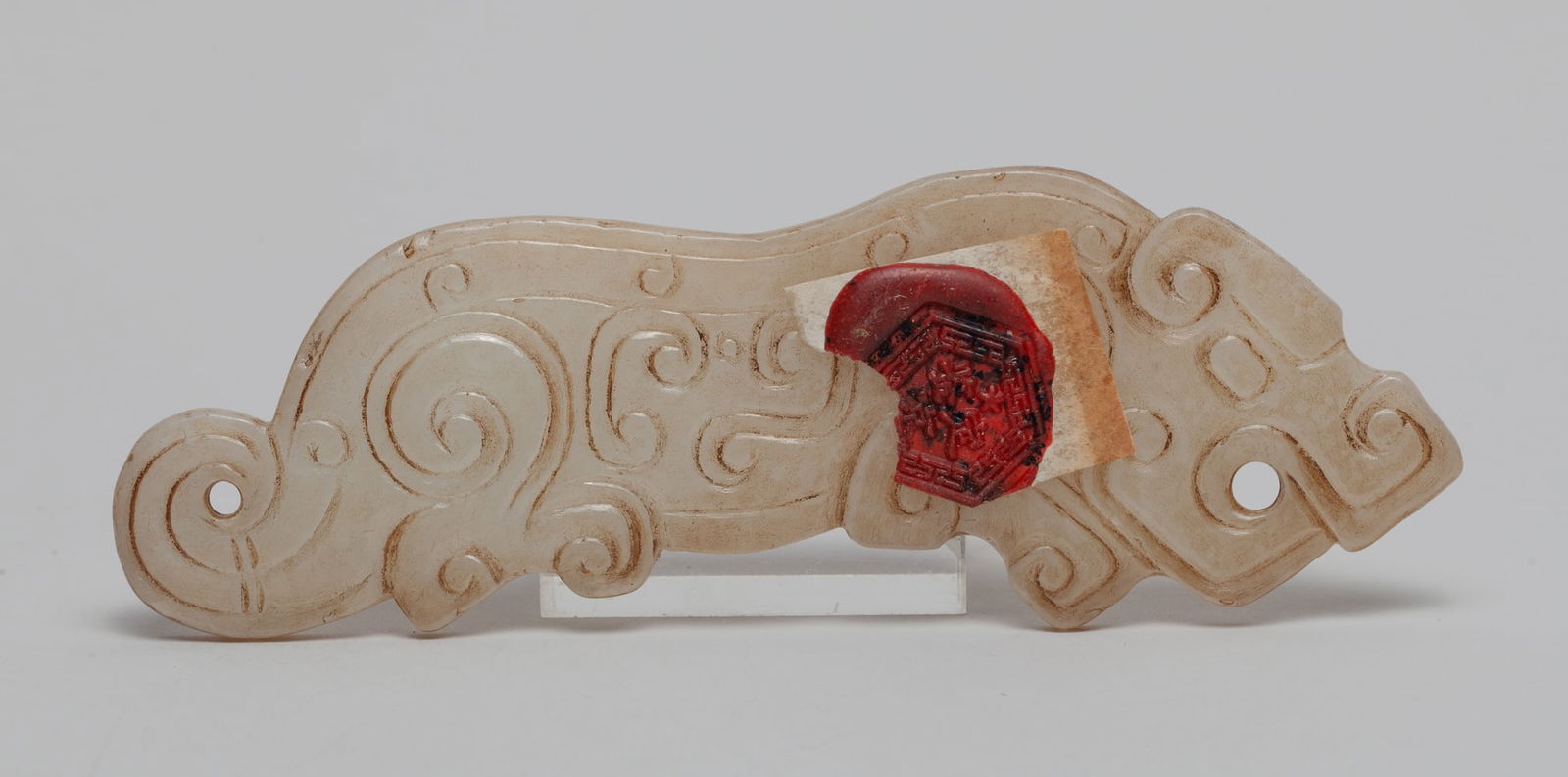 Chinese Export Long Jade Carved Beast (1 of 10)