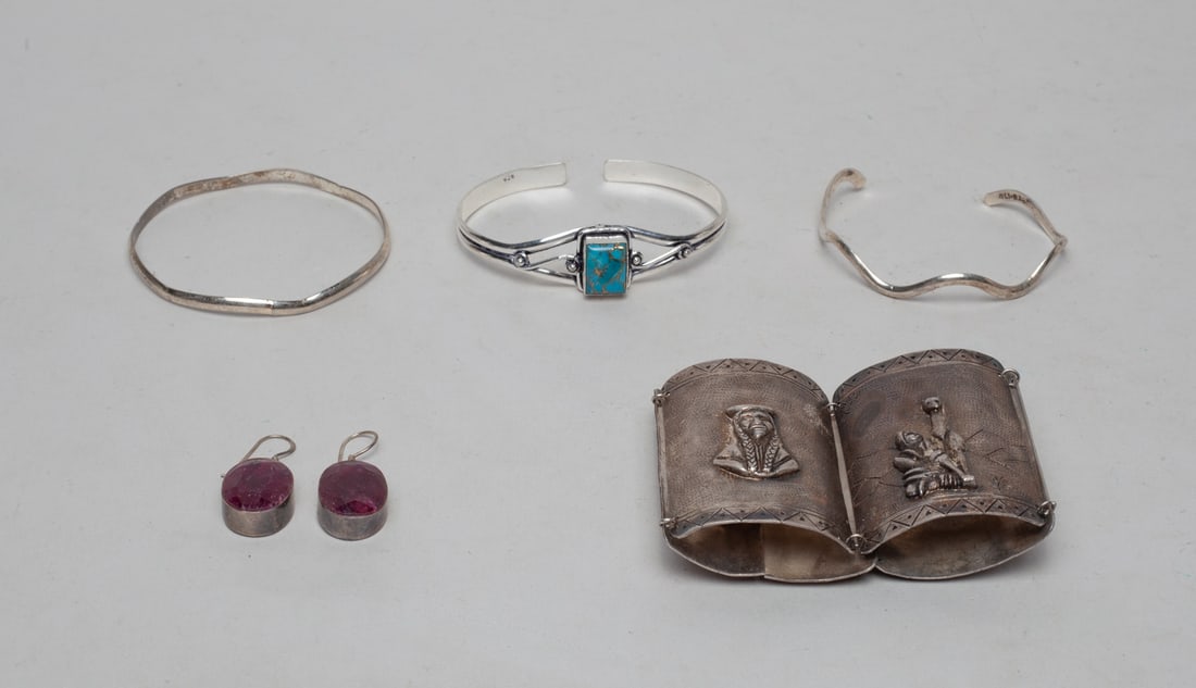 Vintage Silver Bangles & Earrings (1 of 13)
