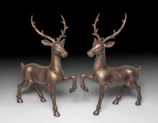 Pair Bronze Sculpture of Deer (1 of 11)